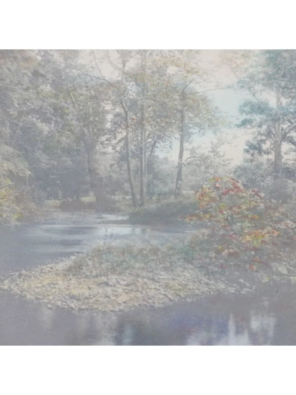 Wallace Nutting Hand Colored Photograph Print Watersmeet Stream Antique Framed